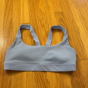 Athleta Sky Blue Ribbed Sports Bra